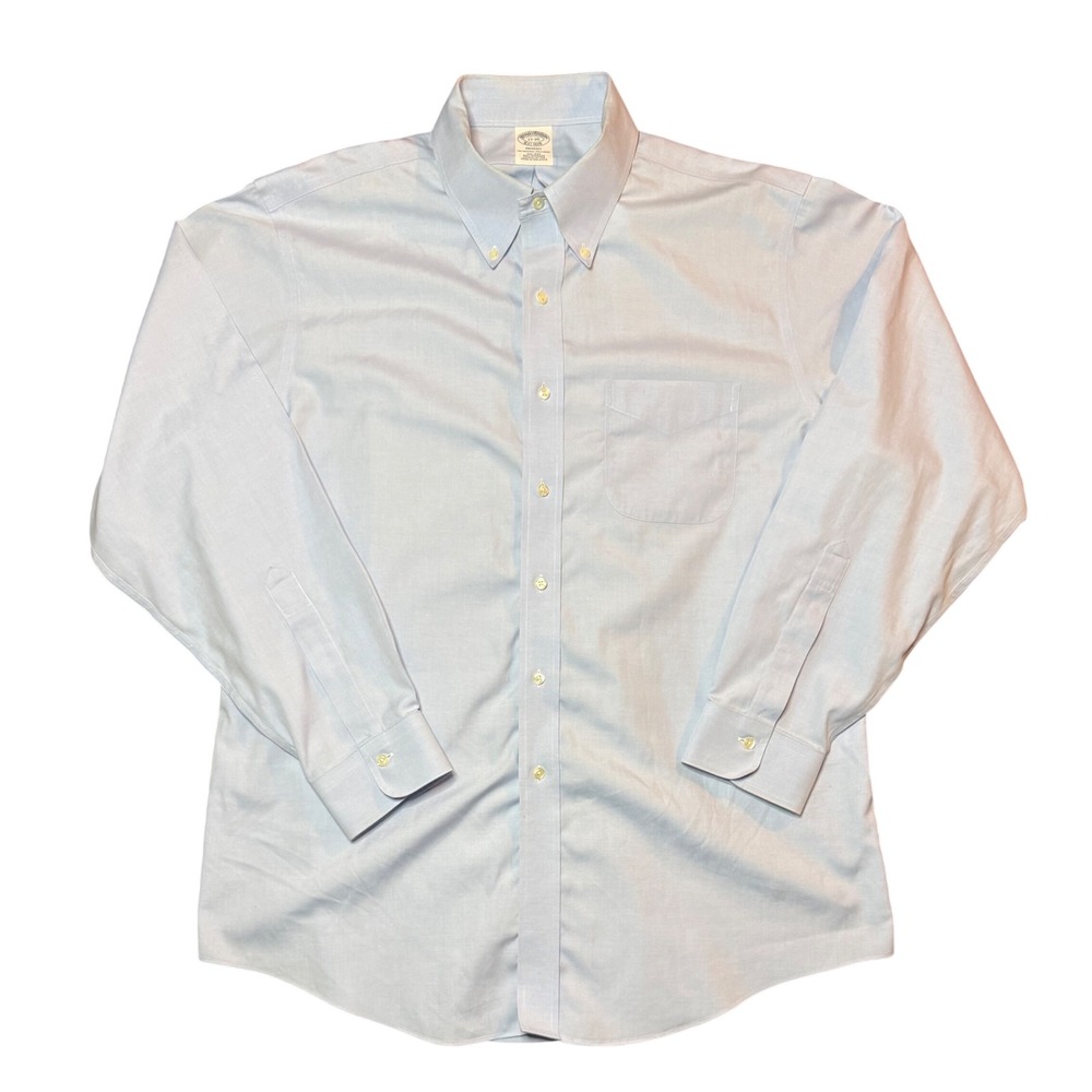 Brooks Brothers Regent Dress Shirt Mens 17-35 Light Blue Non-Iron Supima Cotton